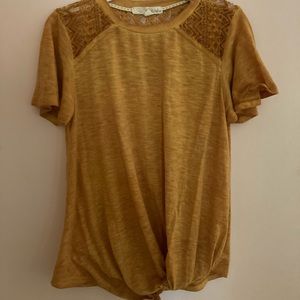 Rewind dark yellow short sleeve shirt.